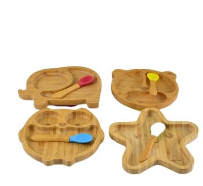 China Baby Fox Disposable Bamboo And Wooden Tray Removable Strong Suction Cup for sale