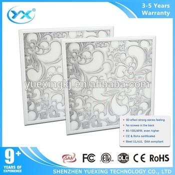 China Recessed 60x60cm slim square 3D led panel ceiling light 36w 40w 50w for sale