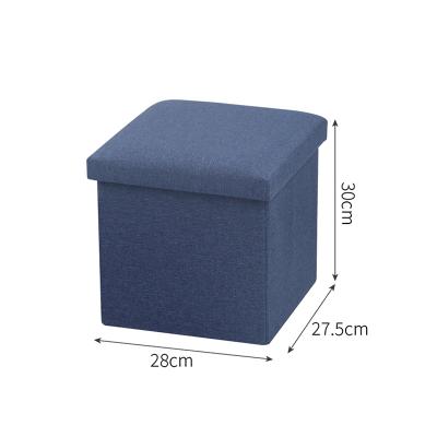 China Sustainable Wholesale Luxury Fabric Storage Furniture Puff Folding Ottoman Bench Chairs for sale