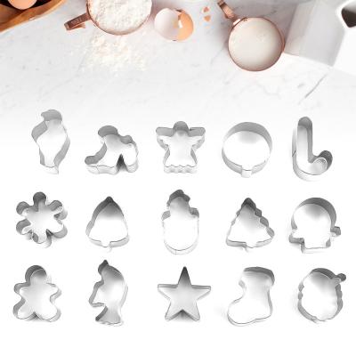 China Sustainable Stainless Steel Cookie Mold Set Christmas Cookie Cutter Cake Mold Christmas Tree Cookie Molds for sale