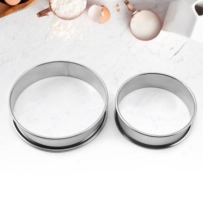 China Sustainable Stainless Steel Cake Mold Round Chocolate Chip Cakes For Mousse Home Ring Cake Use Bakeware for sale