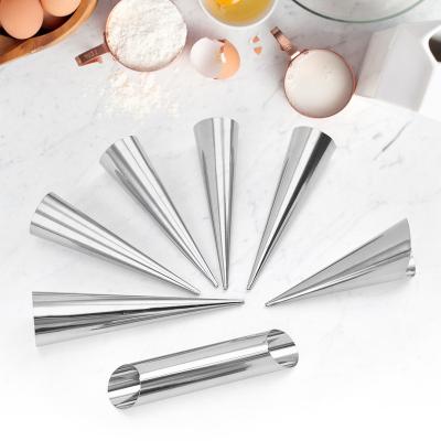 China Reliable Kitchen Household DIY Croissant Mold Stainless Steel Mold Cavity Cheese Baking Tube Viable for sale