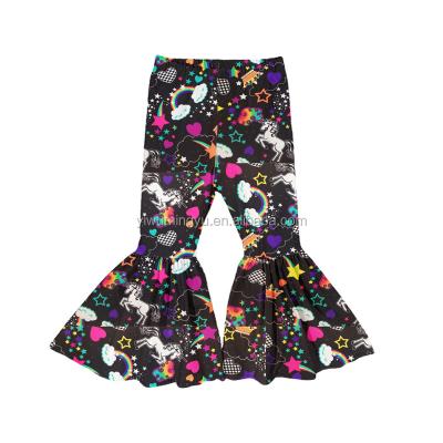 China Viable wholesale new fashion children's clothing cartoon print girls flared baby pants for sale