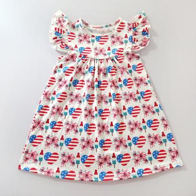 China Wholesale 4th of July Boutique Anti-Static Dress Baby Vacation Fashion Kids Bridesmaids for sale