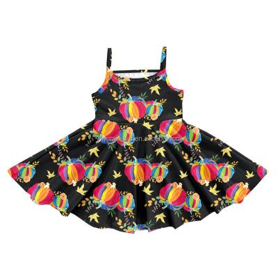 China Latest Pirouette Design Anti-Static Babies Clothing Kids Girls Dress Pumpkin Design for sale