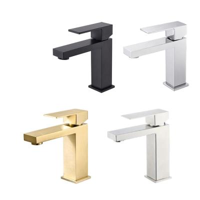 China Single Metered Cheap Single Handle Matt Black Sus 304 Sus 304 Stainless Steel Bathroom Basin Sink Faucet B1 UPC Cupc Faucets CE For Bathroom for sale