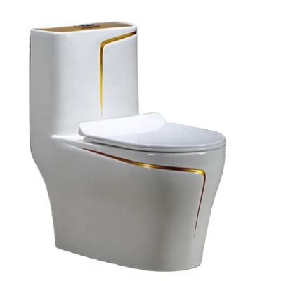 China Double-Flow New Design Ceramic Toilet 4 Inch Colorful Siphonic One Piece Toilet for sale