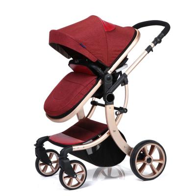 China Carry Baby Factory Simple Style Baby Stroller Luxury Folding Pram 3 in 1 with Aluminum Alloy Frame for sale