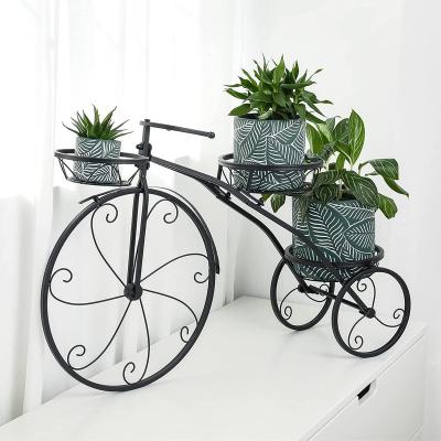 China CLASSIC Flower Pot Cart Rack Ideal For Home Tricycle Plant Rack for sale