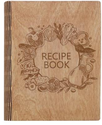 China Factory A5 Spiral Supply Wooden Blank Recipe Book To Write for sale