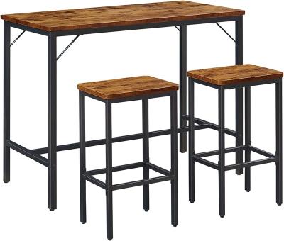 China Color Can Be Chosen Bar Table and Chairs Set, 3-Piece Dining, Height Counter with 2 Stools, Industrial Breakfast for Kitchen Living Room for sale