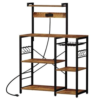 China Viable Kitchen Bakers Rack With Outlet Coffee Table Station Kitchen Bakers Rack Coffee Table Station Kitchen Microwave St for sale