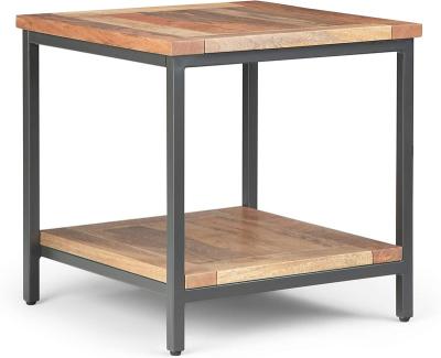 China Modern Trendy WOOD and Metal 22 Inch Wide Square End Side Modern Industrial Table for sale