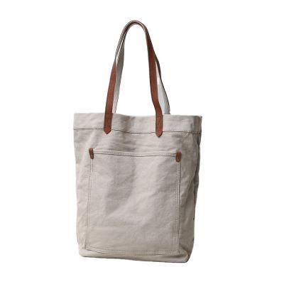 China - Wholesale Fashion Shopping Print Women Cotton Simple Canvas Tote Bag for sale