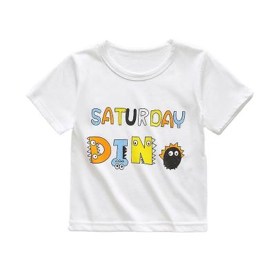 China Kids Cartoons T-shirt Tank Top Viable Fashionable Short Soft Kids Organic Cotton Sleeve O-Neck Cotton Colors for sale