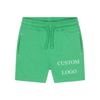 China High Quality Custom Logo Drawstring Kids Green Blank anti-pilling jogger sweat shorts boys shorts kids bike shorts pants for sale