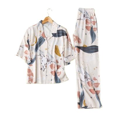 China Best wholesale QUICK DRY high quality silk short sleeve T-shirt sleepwear big seslling pajamas sets women for sale