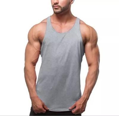 China 2022 popular round neck anti-pilling sleeveless breathable simple custom logo slimming gym vest for men for sale