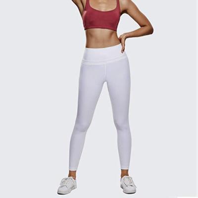 China Sexy Anti-Wrinkle Lift Up Gym Sport Leggings Slim Stretch Running Tight Leggings High Waist Woman White Fitness Yoga Pants Sports Bra Set for sale