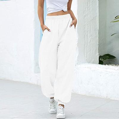 China High Waist Anti-Wrinkle Elastic Loose Sweatpants Women's Sheer Color Sport Joggers Pants for sale