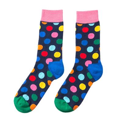 China Wholesaler QUICK DRY Custom Logo Socks Fashion Dot Happy Funny Cotton Custom Design Socks for sale