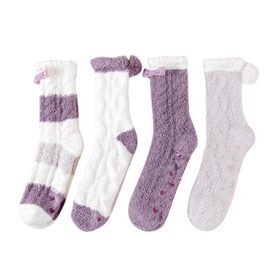 China QUICK DRY Women Cozy Cotton Socks Winter Sleep Bed Socks Floor Warmer Christmas Home Gift for sale