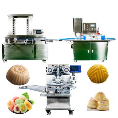 China Full Automatic Industrial Food Processing Machine Mamoul Mooncake Making Filled Cookies Encrusting Machine Production Line for sale