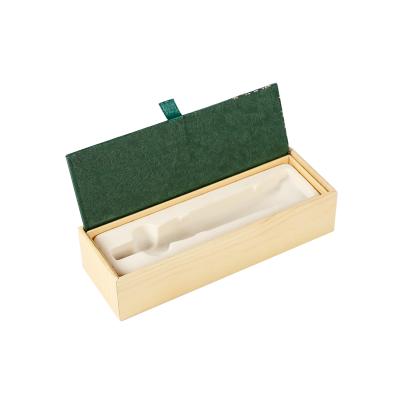 China Recycle Custom Wooden Texture Eyeliner Mascara Lip Gloss Paper Texture Clamshell Logo Packaging Paper Box for sale