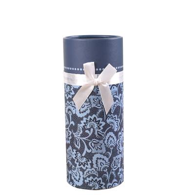 China Recycle Custom Cylinder Cardboard Round Tube Packaging Gift Box With Ribbon Bow for sale