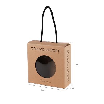 China Disposable Custom Logo Eco-Friendly Kraft Paper Boxes Baby Boy Girl Baby Shoe Box Packaging Box With PVC Window for sale