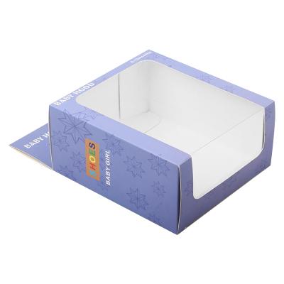 China Hot Sale Disposable Custom Logo Printed Empty Small Baby Hood Foldable Custom Gift Box Luxury Packaging With PVC Window for sale