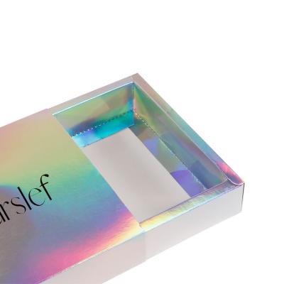 China Recycle Custom Logo Printing Holographic Laser Drawer Hologram Wrapping Paper Gift Box for sale