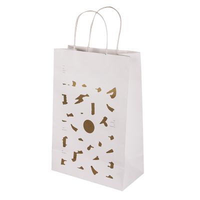 China Recycled Materials Custom Recycle Twisted Bag Eco - Friendly Kraft Paper Handle Paper Gift Wrapping Paper for sale