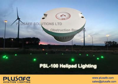 China Inset LED Helipad Landing Lights Green Color UV Stabilized Glass Dome For Rooftop for sale