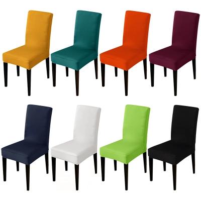 China CL427 Home Elastic Plain Hotel Elastic Chair Cover Full Pack Solid Color Solid Color Stool Half Chair Covers Dining Chair Protector Washable Cover for sale