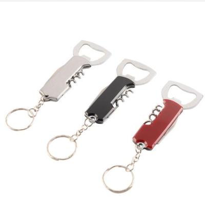 China G68 Viable Multifunction Kitchen Tool Gift Creative Key Chain Handle Wine Beer Bottle Opener Wooden Opener for sale