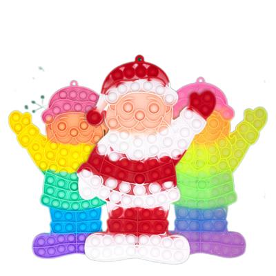 China Santa Push Sensory Toys DD127 Silicone Push Bubble Wiggle Santa Push Sensory Toys Big Size Camouflage Santa Claus Fidget Toy for sale