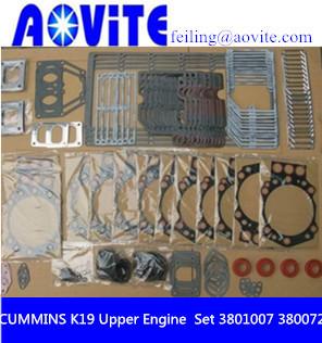 China Cummins K19 KTA19 Full Gasket Kit Upper Engine and Lower Engine Gasket Set 3801007 3800728 for sale