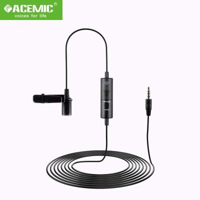 China 2021 ACEMIC Lavalier microphone clip vlogging high quality lapel microphone for camera dslr mobile phone EM1 for sale