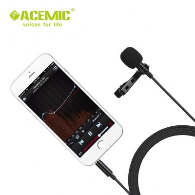 China Lavalier Microphone ACEMIC Lapel Lavalier Microphone for Smartphone Mobile Phone Camera M1 for sale