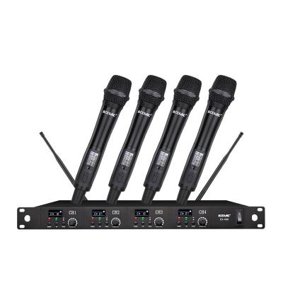 China EX-400 UHF Wireless Microphone For Stage And Karaoke Long Range 200 Meters Handheld Microphone for sale