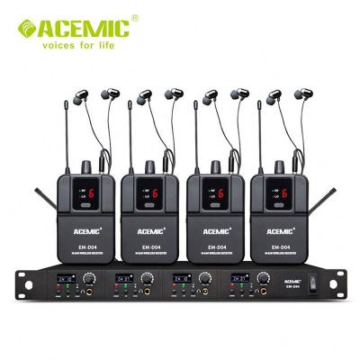 China Lavalier ACEMIC EM-D04 four channels stage radio in ear monitor systemfor music band for sale