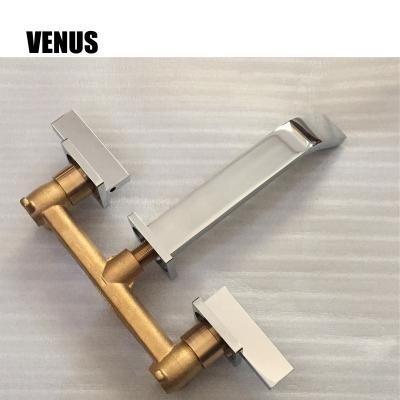 China Metered Faucets CHROME FINISH Wall Mounted Basin Mixer Concealed Basin Faucet for sale