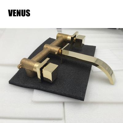 China Metered Faucets Gold END Wall Mounted Basin Mixer Concealed Basin Faucet for sale