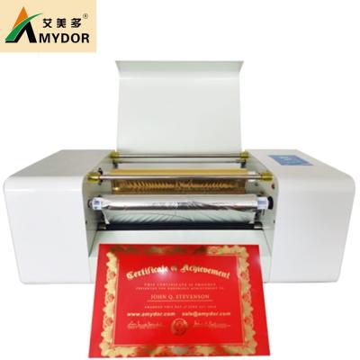 China Hotels AMD360D A3 size digital gold foil printing machine/hot foil stamping machine/foil printer for wedding invitation cards for sale