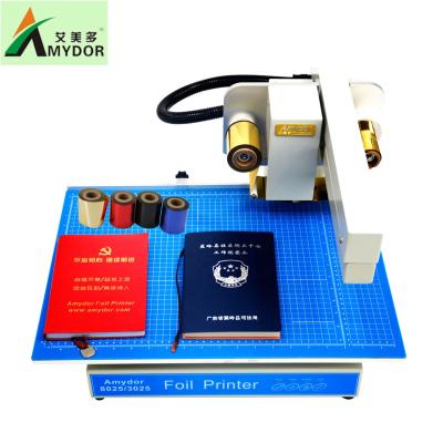 China Hotels amd3025 Amydor 3025 automatic digital gold foil stamp flatbed printer for hot foil printing on hardcover book, paper bag, leather for sale