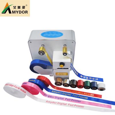 China AMD320 Hotels Flower Ribbons Cure Ribbons Digital Foil Printing Machine Stamping Printer Satin Ribbon Printing Machine for sale