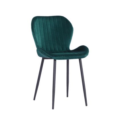 China Detachable Metal Legs Modern Luxury Velvet Dining Chair for sale