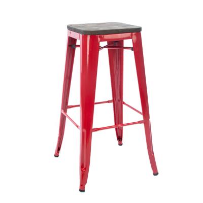 China Cheap wholesale industrial iron industrial bar stool furniture bar top wooden chair for sale