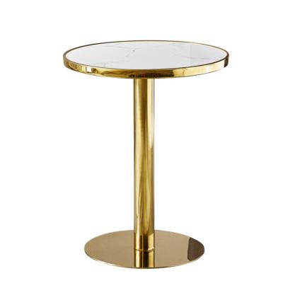 China Wholesale Modern Gold Luxury Cafe Hotel Wedding Table Dining Metal Stainless Steel Tables for sale